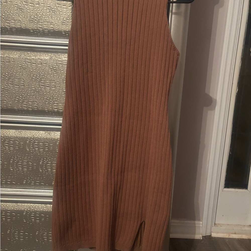 SHEIN Brown Striped Dress